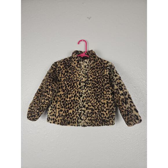 Gymboree Girls Leopard Print Zip Up Jacket Long Sleeves Size 3 - Picture 1 of 5